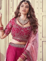 Rani Pink Premium Viscose Upada Silk Lehenga Choli